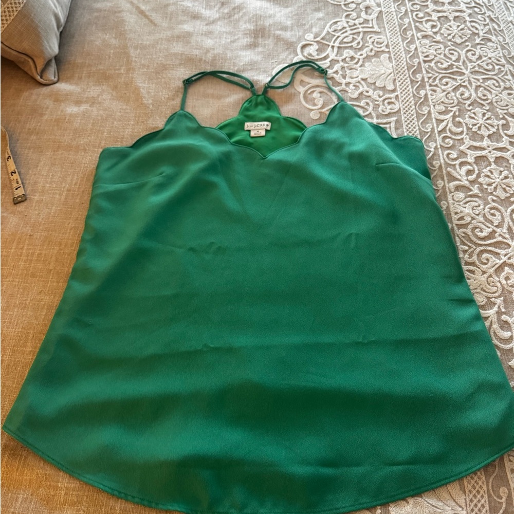 J. Crew Green Asymmetrical Backless Camisole